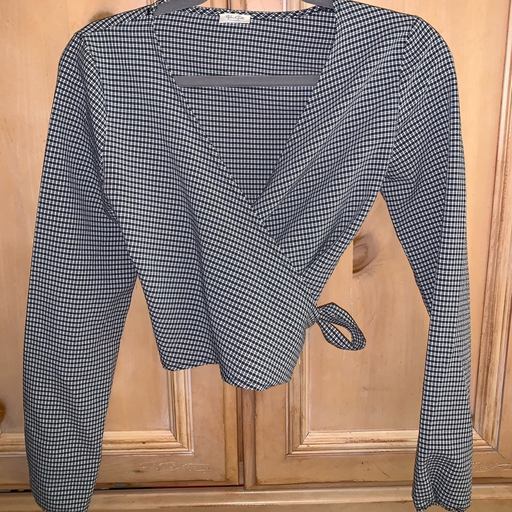 Brandy Melville Plaid Wrap Top